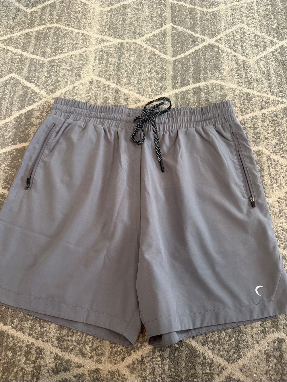 Men's Zyia shorts in Light Gray with Elastic Waist and Zip Pockets